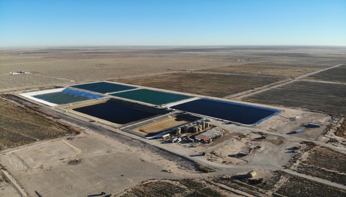 aerial view of a water treatment facility