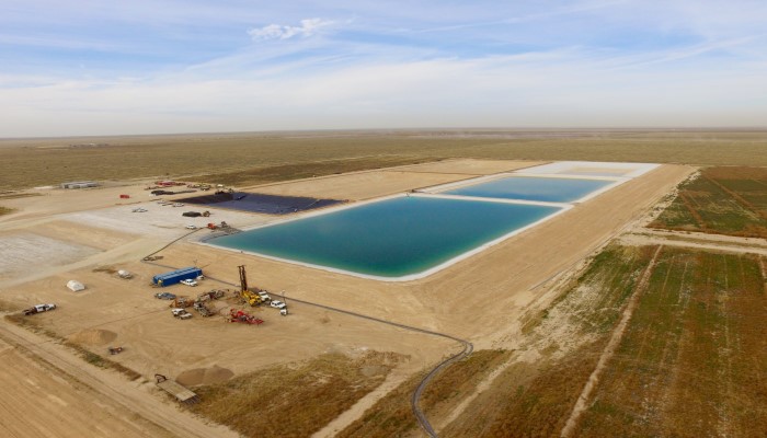 aerial view of a water treatment facility