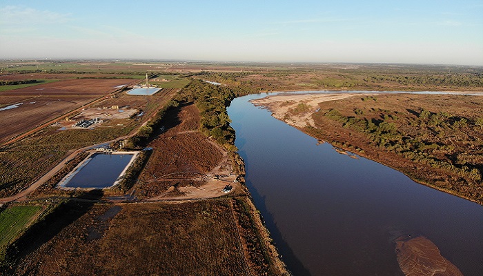 aerial view of a canal