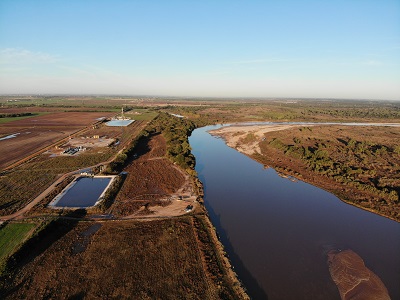 aerial view of a canal